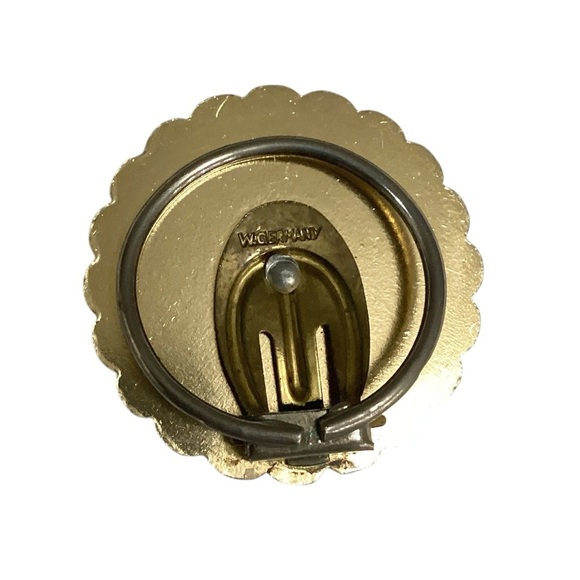 Vintage Filigree Scarf Pin Clip West Germany Scarf Holder Gold Tone 1V 1970’s - Picture 8 of 8